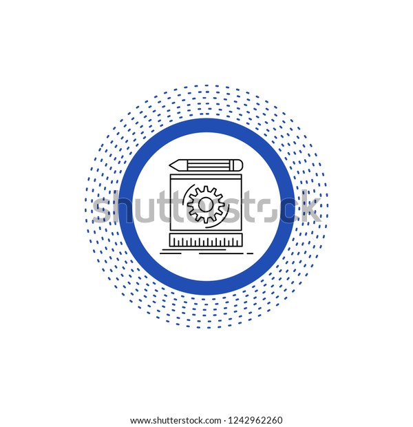 Draft, engineering, process,\
prototype, prototyping Line Icon. Vector isolated\
illustration