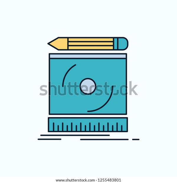 Draft, engineering, process, prototype,\
prototyping Flat Icon. green and Yellow sign and symbols for\
website and Mobile appliation. vector\
illustration