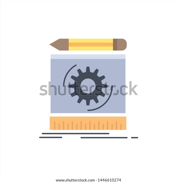 Draft, engineering, process, prototype,\
prototyping Flat Color Icon\
Vector