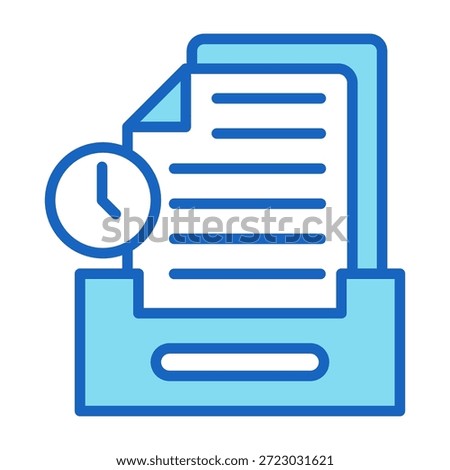 Draft Icon Blue Color Style Vector Illustration