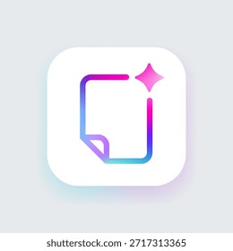 Draft icon illustration vector for AI-driven content creation, smart writing assistance, and automated document prep. Symbolizes editable text, idea development, and enhanced creative workflows.