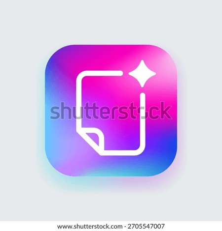 Draft icon illustration vector for AI-driven content creation, smart writing assistance, and automated document prep. Symbolizes editable text, idea development, and enhanced creative workflows.