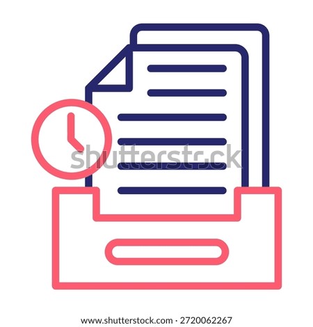 Draft Icon Line Color Style Vector Illustration