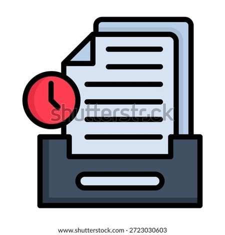 Draft Icon Lineal Color Style Vector Illustration