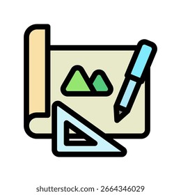 Icono de la ilustración del mini icono. Uso Para El Concepto Moderno, Impresión, Ui, Ux Kit, Web Y Desarrollo De App. Vector Relacionado Con La Oficina, La Educación, El Examen Y Más