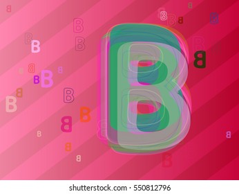 draft into fair clash, impartial invitation at Alphabet B vector background