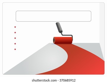 draft leaflet for painting, white background, place for text
