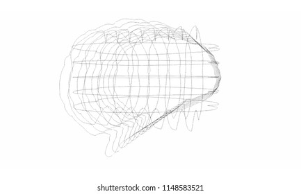 Draft line of brain sharp drawing can be use as brain signal, brain wave, communication control concept or nerve system or use for concept of Artificial intelligence during calculation.
