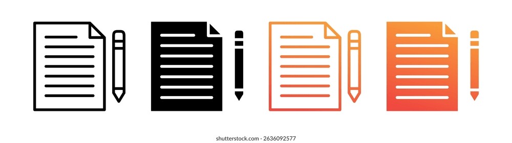 Draft Multi Style Icon Set Vector