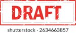 DRAFT - Red Rubber Stamp with text DRAFT