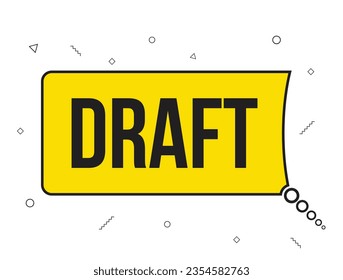 Draft red vector banner illustration isolated on white background