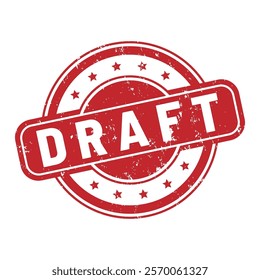 Draft round stamp icon grunge distressed style