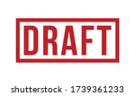 Draft Rubber Stamp. Red Draft Rubber Grunge Stamp Seal Vector Illustration