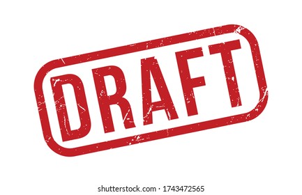 Draft Rubber Stamp. Red Draft Rubber Grunge Stamp Seal Vector Illustration