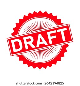 Draft Rubber stamp vector design. Rubber Stamp Illustration - Vector