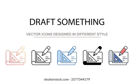 Draft Something icon design with white background stock illustration