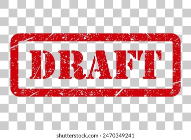 Draft stamp symbol, label sticker sign button, text banner vector illustration .
