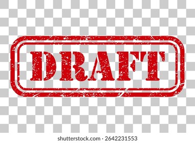 Draft stamp symbol, label sticker sign button, text banner vector illustration .