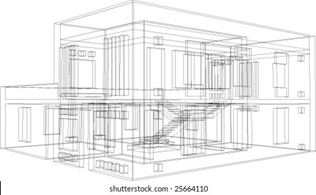 Draft view of the building. House for one family.
