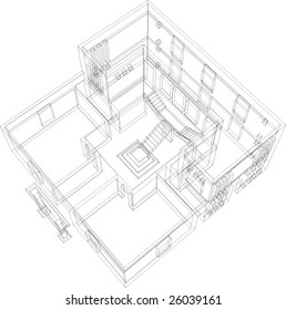 Draft view of the building. House for one family.