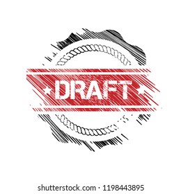 Draft Watermark Stamp. Abstract Grunge Rubber Stamp With The Word DRAFT