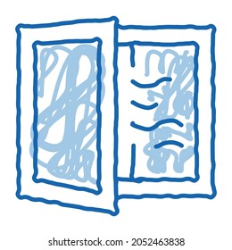 draft in window sketch icon vector. Hand drawn blue doodle line art draft in window sign. isolated symbol illustration