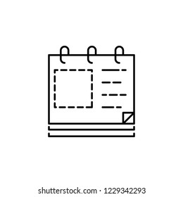 Draft, writing calendar icon. Element of editorial design icon. Thin line icon for website design and development, app development. Premium icon