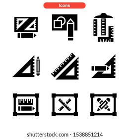 drafter tools icon isolated sign symbol vector illustration - Collection of high quality black style vector icons
