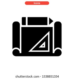 drafter tools icon isolated sign symbol vector illustration - high quality black style vector icons
