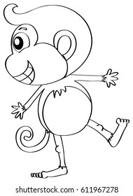 Drafting animal for monkey illustration