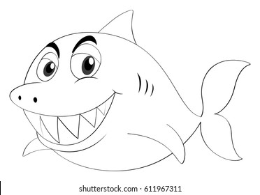 Drafting animal for shark illustration