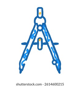 drafting compass architectural drafter doodle icon sketch vector. drafting compass architectural drafter sign. isolated symbol illustration