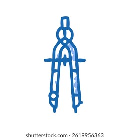 drafting compass architectural drafter doodle icon sketch vector. drafting compass architectural drafter sign. isolated symbol illustration