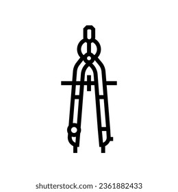 drafting compass architectural drafter line icon vector. drafting compass architectural drafter sign. isolated contour symbol black illustration