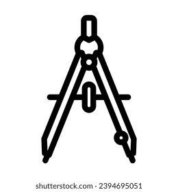 drafting compass architectural drafter line icon vector. drafting compass architectural drafter sign. isolated contour symbol black illustration