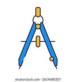 drafting compass architectural drafter line icon vector. drafting compass architectural drafter sign. isolated symbol illustration