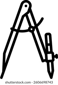 Drafting Compass Icon Element For Design