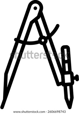 Drafting Compass Icon Element For Design