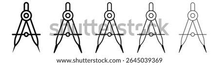 Drafting compass icon filled flat sign concept for web design.