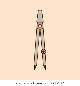 Drafting compass Icon Illustration. Equipment for art and graphics, creativity and creation, digital creativity.