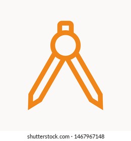 Drafting Compass icon isolated sign symbol vector illustration - vector 