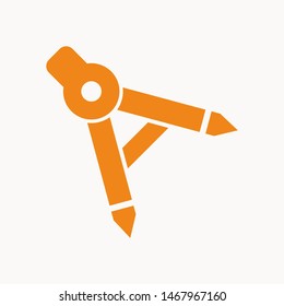 Drafting Compass icon isolated sign symbol vector illustration - vector 