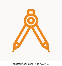 Drafting Compass icon isolated sign symbol vector illustration - vector 
