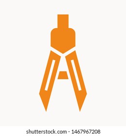 Drafting Compass icon isolated sign symbol vector illustration - vector 
