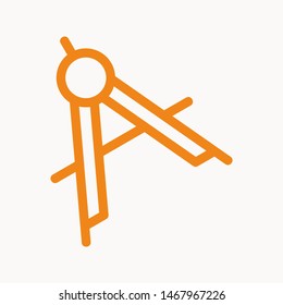 Drafting Compass icon isolated sign symbol vector illustration - vector 