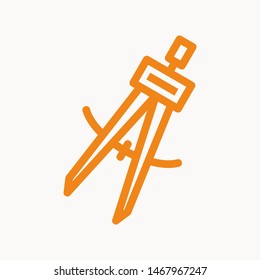 Drafting Compass icon isolated sign symbol vector illustration - vector 
