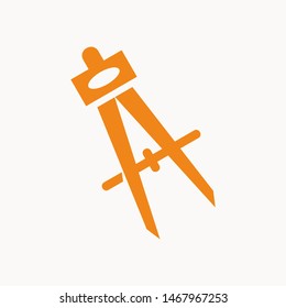 Drafting Compass icon isolated sign symbol vector illustration - vector 