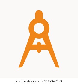 Drafting Compass icon isolated sign symbol vector illustration - vector 