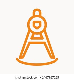Drafting Compass icon isolated sign symbol vector illustration - vector 