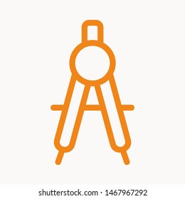 Drafting Compass icon isolated sign symbol vector illustration - vector 